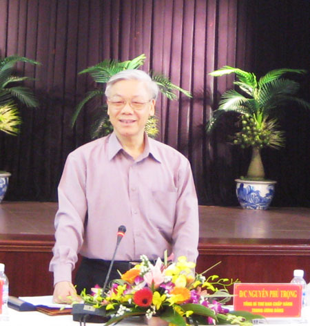 Tổng Bí thư Nguyễn Phú Trọng phát biểu tại buổi làm việc. (Nguồn: Báo ĐT Đảng CSVN).