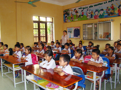Một lớp học thân thiện của Trường tiểu học Quảng Thuận.