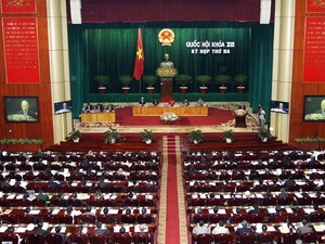 Toàn cảnh phiên khai mạc kỳ họp thứ ba Quốc hội khóa XIII. (Ảnh: TTXVN)