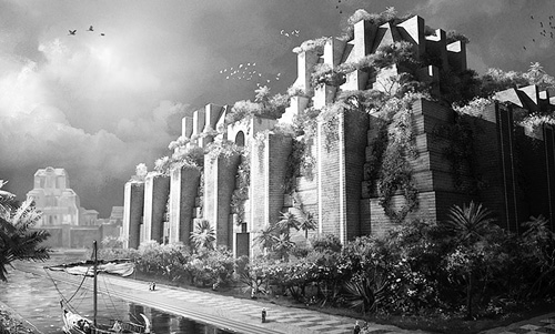 Một trong những hình ảnh mà người đời sau hình dung về vườn treo Babylon - Ảnh: Wiki Grepolis