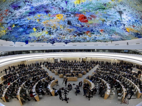 Phiên họp của Hội đồng nhân quyền Liên hợp quốc tại Geneva. (Ảnh: TTXVN)