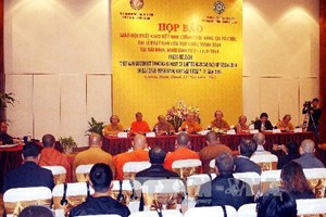 Trung ương Giáo hội Phật giáo Việt Nam tổ chức họp báo về Đại Lễ Phật đản Liên hợp quốc Vesak 2014. (Ảnh: Nguyễn Dân/TTXVN)