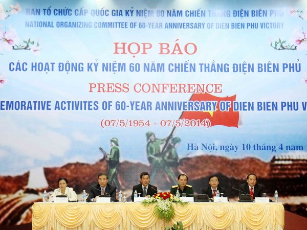 Họp báo công bố các hoạt động kỷ niệm 60 năm Chiến thắng Điện Biên Phủ. (Ảnh: Thanh Tùng/TTXVN)