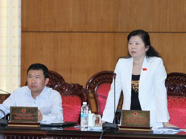 Trưởng ban Công tác đại biểu của Quốc hội Nguyễn Thị Nương phát biểu ý kiến. (Ảnh: Dương Giang/TTXVN)