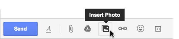 Nút tính năng Insert Photo trên Gmail.