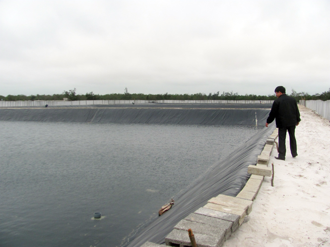 Những hồ tôm mới chuẩn bị cho vụ tôm năm nay ở thôn Tân Hải, xã Hải Ninh.