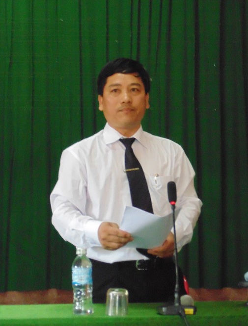 Đại diện TAND tỉnh tại buổi công khai xin lỗi bà Lê Thị Thanh Bình.