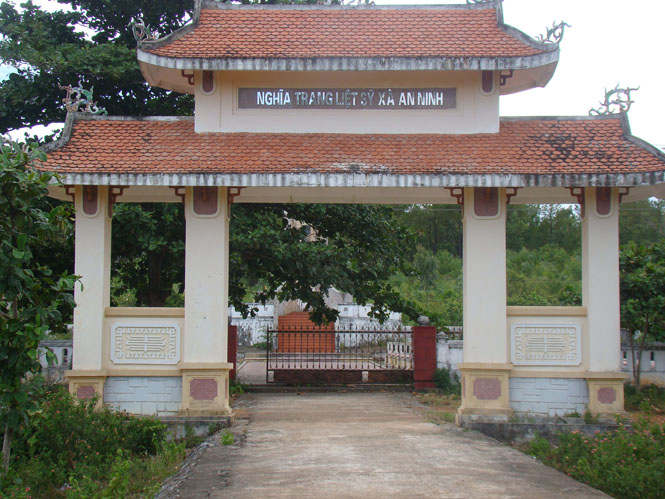 Nghĩa trang liệt sỹ xã An Ninh, nơi liệt sỹ Hùng an nghỉ.