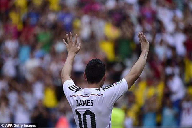 James Rodriguez trong buổi ra mắt Real Madrid. (Nguồn: AFP/Getty Images)
