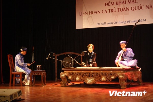 Liên hoan ca trù toàn quốc 2014 chính thức khai mạc tối 26-8 (Ảnh: PV/Vietnam+)