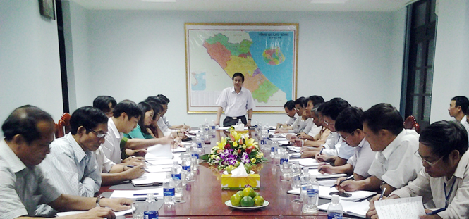 Đồng chí Nguyễn Xuân Quang, UVTV Tỉnh ủy, Phó Chủ tịch Thường trực UBND tỉnh phát biểu kết luận tại buổi làm việc
