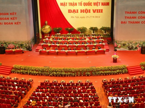 Quang cảnh phiên họp trù bị Đại hội đại biểu toàn quốc Mặt trận Tổ quốc Việt Nam lần thứ VIII nhiệm kỳ 2014-2019. (Nguồn: TTXVN)