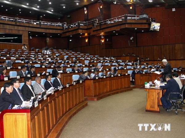Toàn cảnh phiên họp đặc biệt của Quốc hội Campuchia tại thủ đô Phnom Penh ngày 8/8 vừa qua. (Ảnh: AFP/TTXVN)