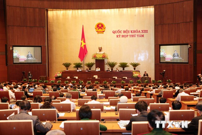 Quang cảnh phiên họp Quốc hội khóa XIII. (Ảnh: Doãn Tấn/TTXVN)