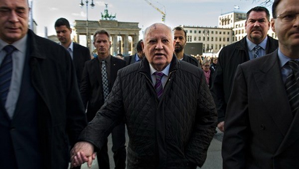 Cựu Tổng thống Liên Xô Mikhail Gorbachev dự buổi lễ tại Berlin. (Nguồn: Getty Images)
