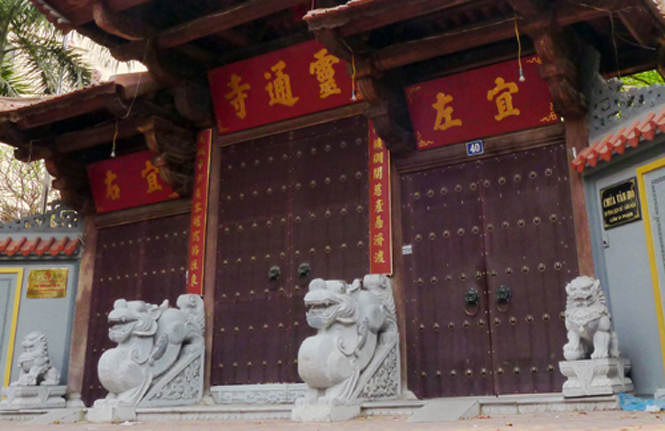  Đôi sư tử đá ở chùa Vân Hồ, Hà Nội. Ảnh: phatgiao.org.vn