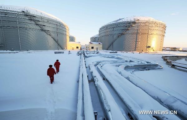 Kho dự trữ dầu và đường ống dẫn dầu giữa Nga và Trung Quốc ở Mohe, Đông Bắc Trung Quốc. (Nguồn: THX)