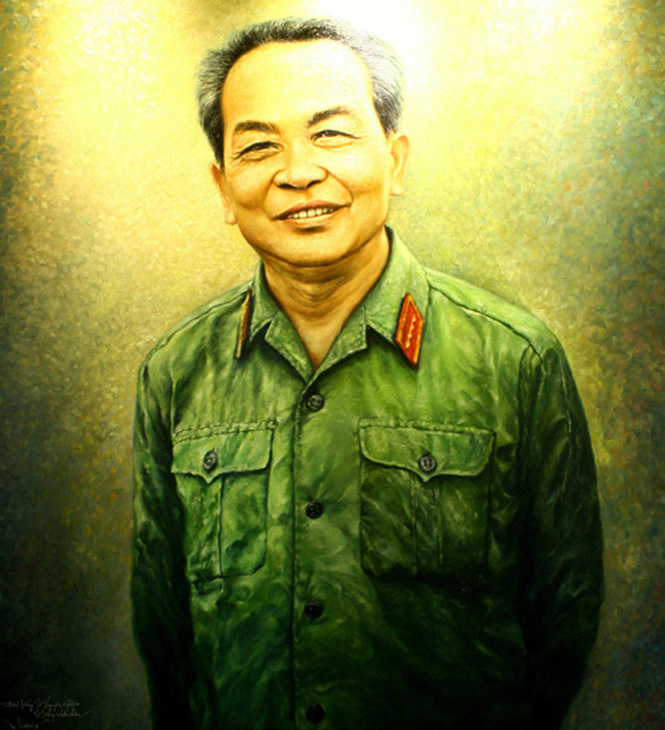  Tác phẩm: Đại tướng nhân dân - tranh sơn dầu của họa sỹ Đặng Xuân Hùng.