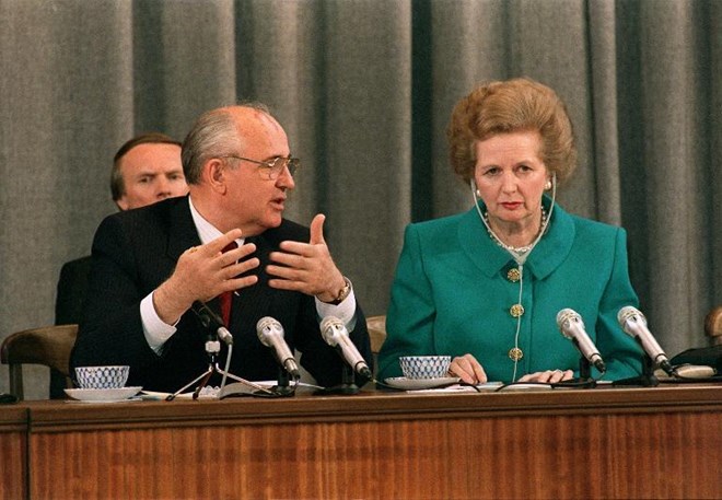 Ông Mikhail Gorbachev và Thủ tướng Anh Margaret Thatcher. (Nguồn: AFP)
