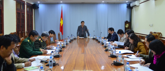 Đồng chí Trần Tiến Dũng, TUV, Phó Chủ tịch UBND tỉnh phát biểu kết luận buổi làm việc.
