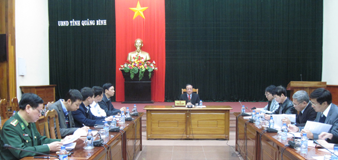Đồng chí Trần Văn Tuân, UVTV Tỉnh uỷ, Phó Chủ tịch UBND tỉnh chủ trì buổi làm việc.