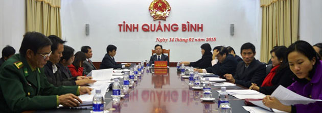 Điểm cầu hội nghị trực tuyến tại tỉnh Quảng Bình.
