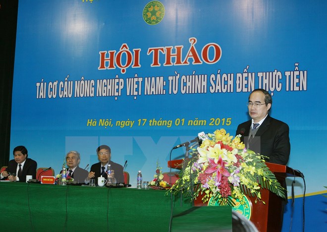 Chủ tịch Ủy ban Trung ương Mặt trận Tổ quốc Việt Nam Nguyễn Thiện Nhân phát biểu. (Ảnh: Nguyễn Dân/TTXVN)
