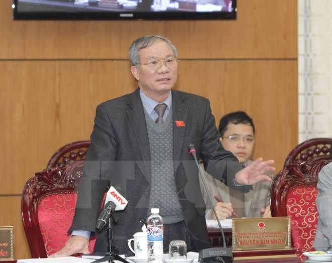 Chủ nhiệm Ủy ban Quốc phòng-An ninh của Quốc hội Nguyễn Kim Khoa phát biểu ý kiến. (Ảnh: Phương Hoa/TTXVN)