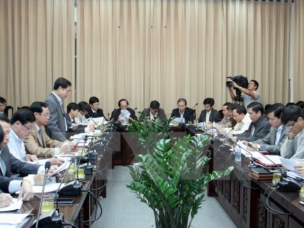 Ban Nội chính Trung ương tổ chức Hội nghị công bố kết quả kiểm tra, đôn đốc công tác phòng chống tham nhũng tại Bộ Giao thông vận tải. (Ảnh: Tuấn Anh/TTXVN)