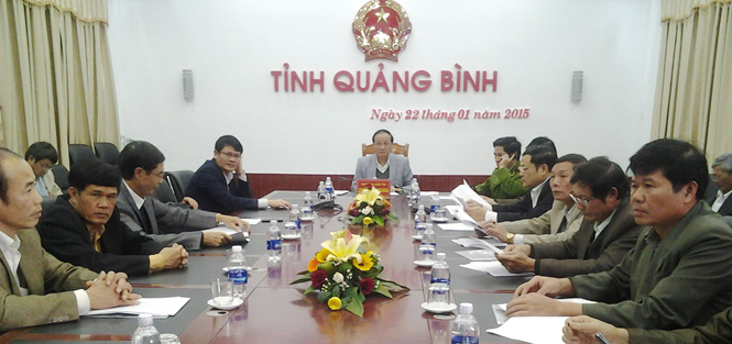 Đầu cầu hội nghị trực tuyến tại tỉnh Quảng Bình.