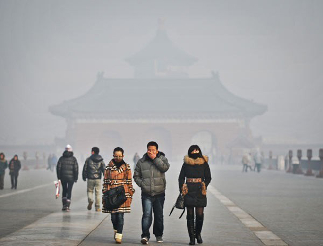 Mức độ ô nhiễm không khí ở mức báo động tại thành phố Bắc Kinh, Trung Quốc. (Nguồn: chinadaily.com.cn)