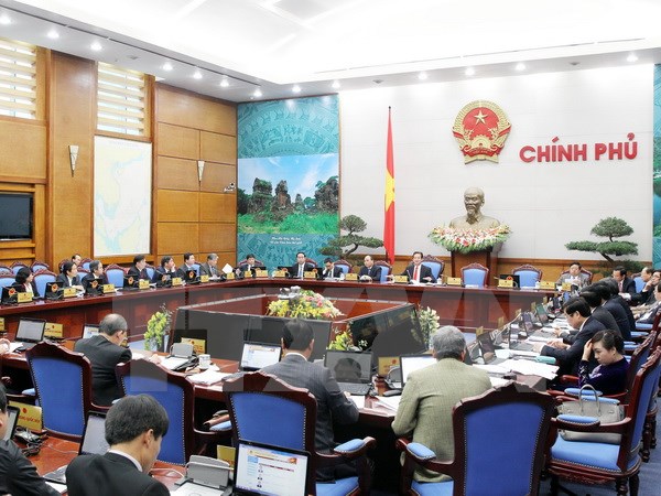 Thủ tướng Nguyễn Tấn Dũng chủ trì Phiên họp Chính phủ thường kỳ tháng 1-2015. (Ảnh: Đức Tám/TTXVN)