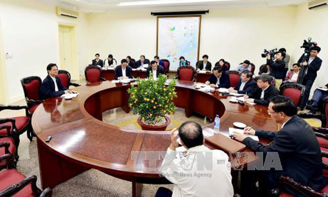  Thủ tướng Nguyễn Tấn Dũng chủ trì cuộc họp. Ảnh: Phạm Kiên - TTXVN