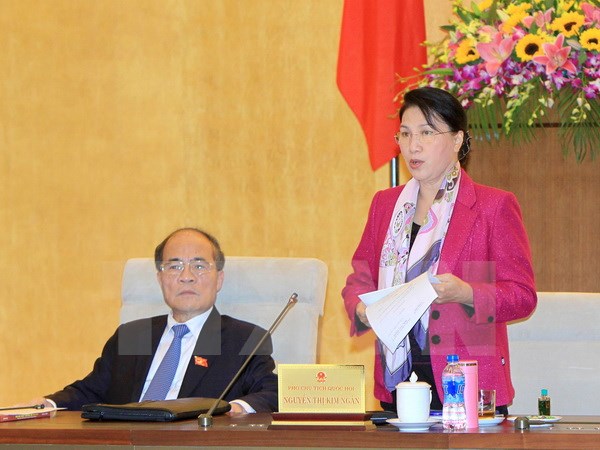Phó Chủ tịch Quốc hội Nguyễn Thị Kim Ngân phát biểu ý kiến tại phiên họp. (Ảnh: An Đằng/TTXVN)