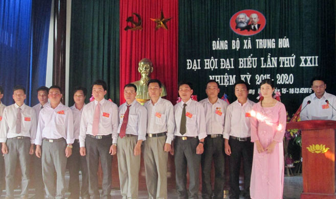 Ban Chấp hành Đảng bộ xã Trung Hóa nhiệm kỳ 2015-2020.