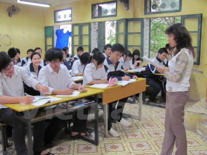 Giờ học của học sinh trường Trung học phổ thông Quang Trung, Đống Đa, Hà Nội. (Ảnh: PM/Vietnam+)