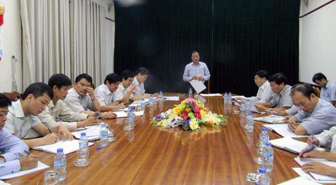 Đồng chí Trần Văn Tuân, UVTV Tỉnh ủy, Phó Chủ tịch UBND tỉnh phát biểu tại buổi làm việc.