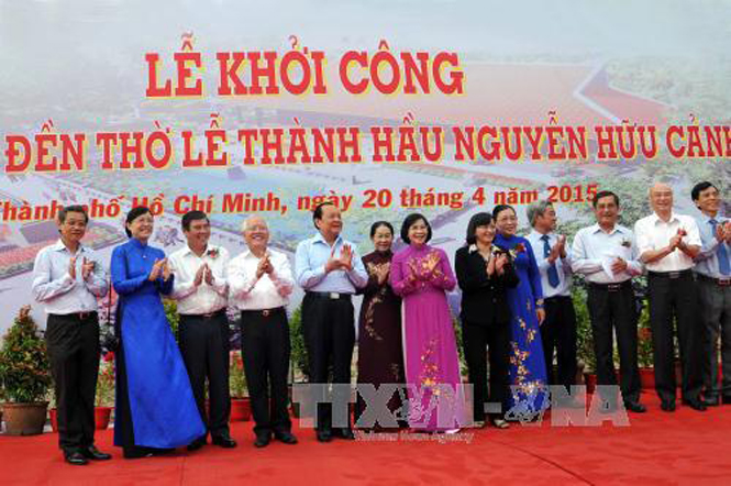  Đại diện Lãnh đạo Thành ủy và Ủy ban nhân dân TP. Hồ Chí Minh tại buổi lễ. Ảnh: An Hiếu - TTXVN