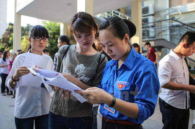 Ngưỡng điểm tối thiểu đảm bảo chất lượng để được đăng ký xét tuyển vào Đại học Quốc gia là 70 điểm. (Ảnh: Minh Sơn/Vietnam+)