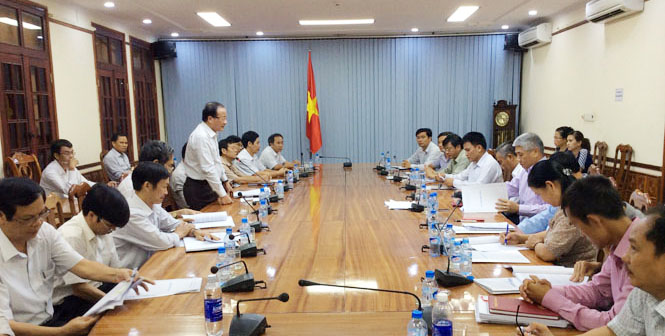 Đồng chí Trần Văn Tuân, UVTV Tỉnh uỷ, Phó Chủ tịch UBND tỉnh phát biểu tại buổi làm việc.