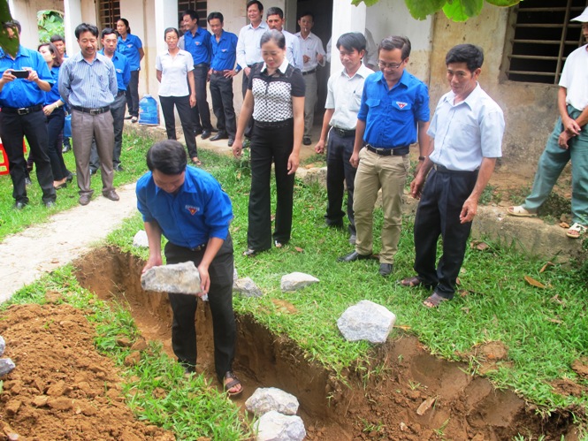 khởi công công trình xây dựng lớp học mầm non tại xã Quảng Trường