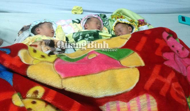 Ba trẻ sơ sinh có sức khỏe ổn định đang được chăm sóc tại Bệnh viện hữu nghị Việt Nam-Cu Ba Đồng Hới.