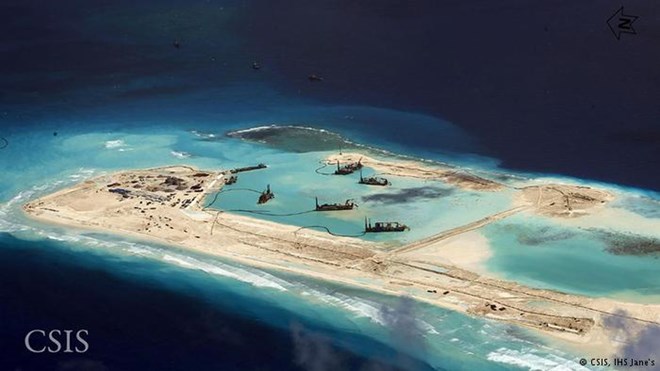 Trung Quốc ngang ngược xây đảo nhân tạo trái phép ở Biển Đông. (Nguồn: CSIS)