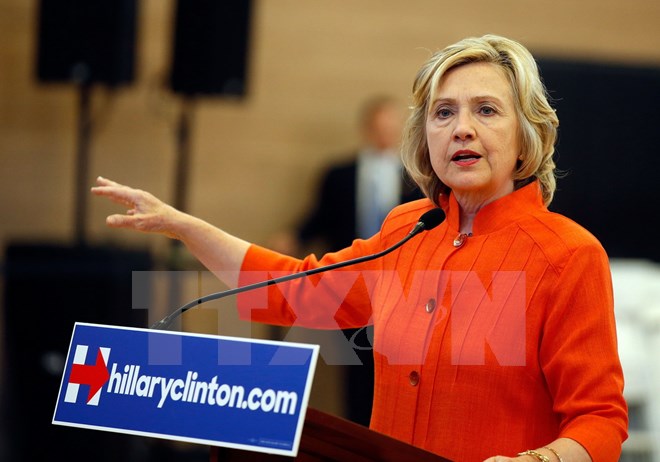 Ứng cử viên Hillary Clinton tại một chiến dịch vận động tranh cử ở Bắc Las Vegas, Nevada, Mỹ ngày 18/8. (Ảnh: AFP/TTXVN)