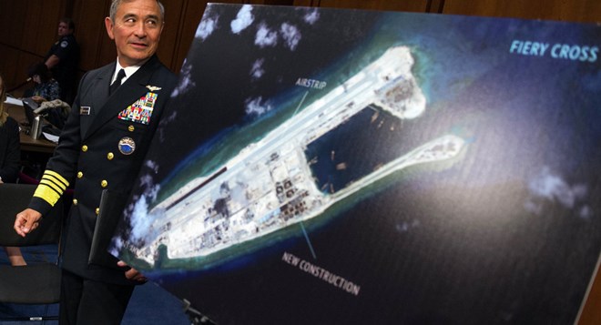 Tư lệnh Mỹ cảnh báo việc Trung Quốc xây đường băng ở Đá Chữ Thập (Nguồn: AP/Sputnik)
