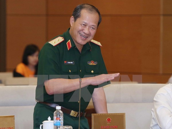 Trung tướng, Phó Tổng tham mưu trưởng Quân đội nhân dân Việt Nam Bế Xuân Trường phát biểu ý kiến. (Ảnh: Phương Hoa/TTXVN)
