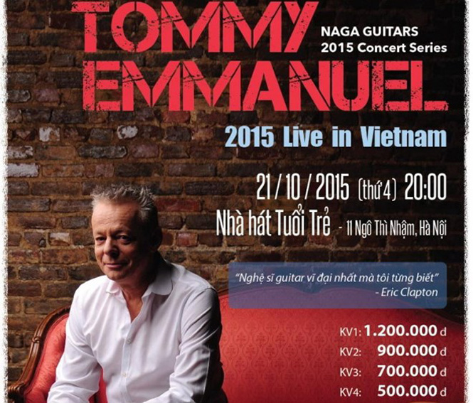  Huyền thoại guitar Tommy Emmanuel. (Nguồn: vnguitarconcerts.com)