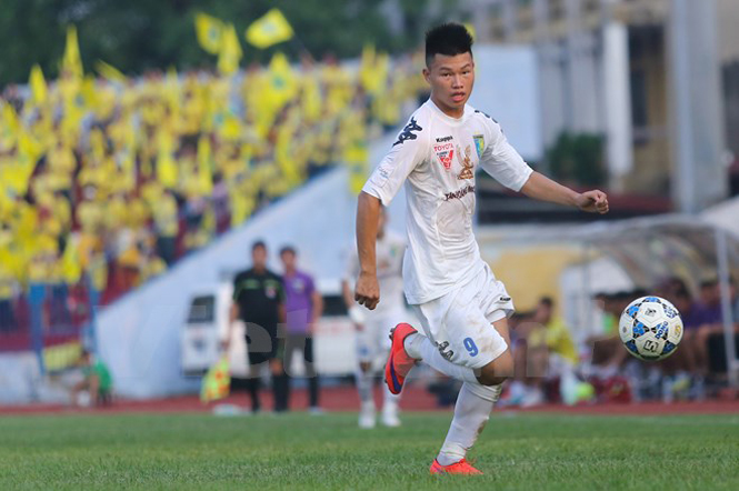 Văn Thành đã thể hiện được khả năng của mình ở giải U21 quốc gia. (Ảnh: Minh Chiến/Vietnam+)