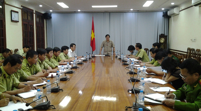 Đồng chí Nguyễn Xuân Quang, UVTV Tỉnh ủy, Phó Chủ tịch Thường trực UBND tỉnh phát biểu kết luận tại buổi làm việc