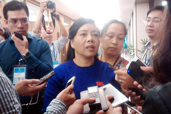 Bộ trưởng Bộ Y tế Nguyễn Thị Kim Tiến trả lời báo chí. (Ảnh: PV/Vietnam+)